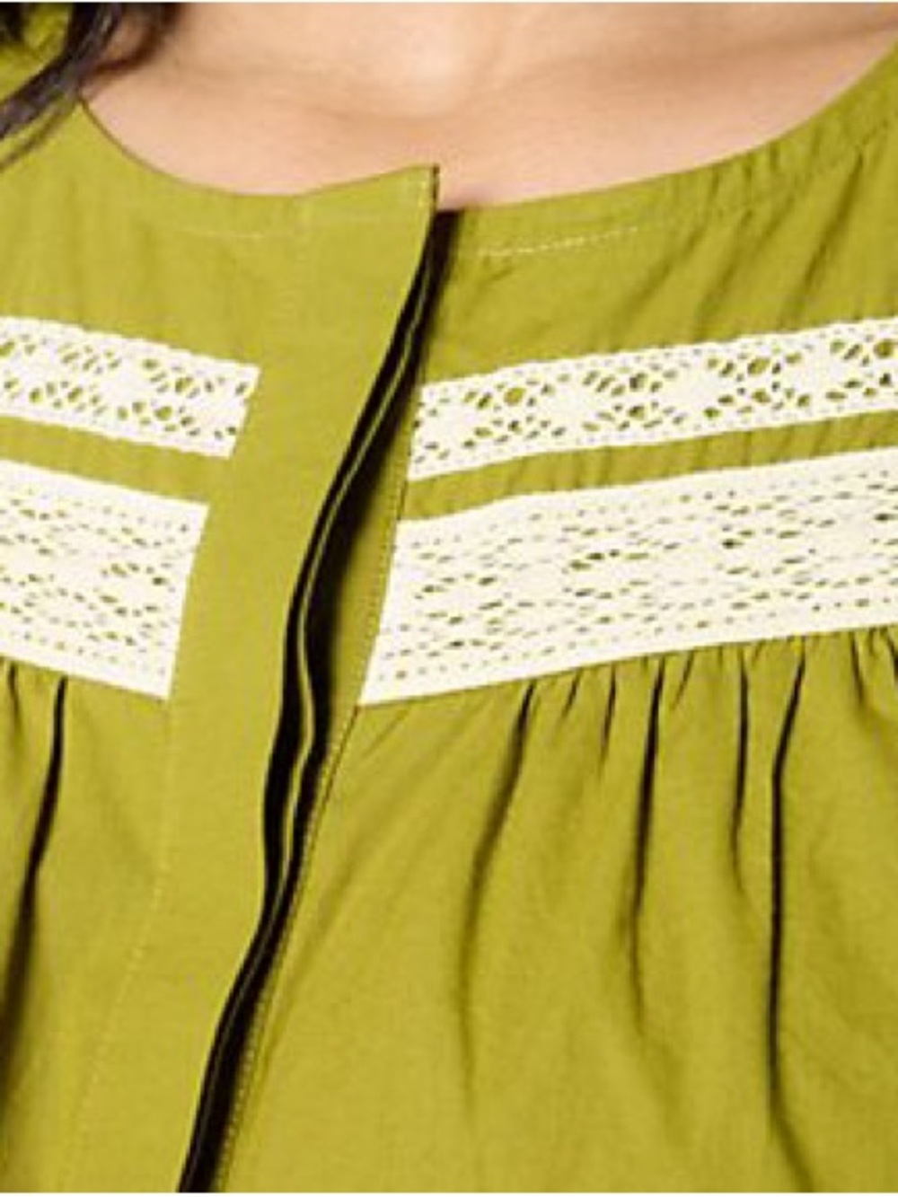 LOGO Lavish by Lori Goldstein Shiffli Mix Swing Jacket Green and Cream Medium - Picture 4 of 7